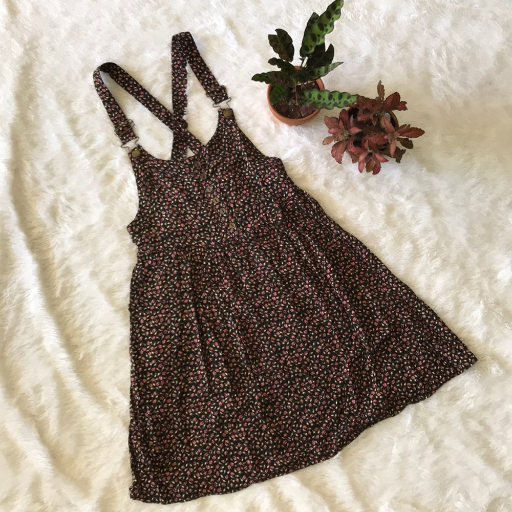 Floral overall jumper dress